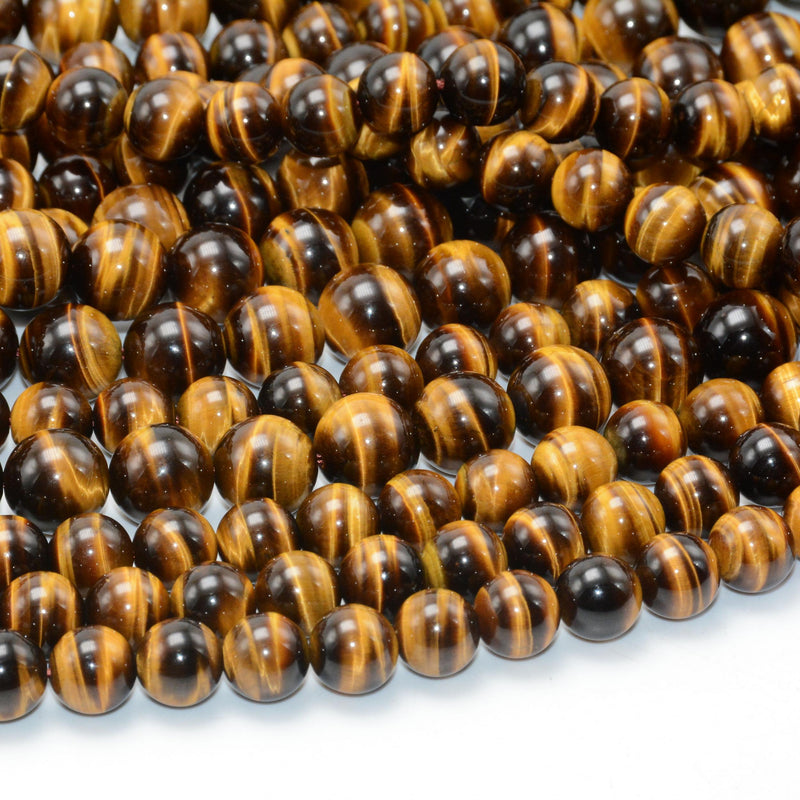 Natural Yellow Tiger Eye Stone Round Beads 8.5mm