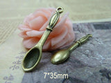 100 PCS Small Spoon Charms Pendant Jewelry Supplies