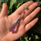 Natural High Amethyst Pendulum Divination Pendant Crystal Reiki Healing Stone