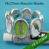 5 pcs 18x25MM Bracelet Blanks Stretchy Oval Tray Setting Elastic Bezel Blank