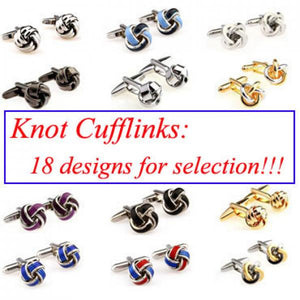Metal Knot Cufflink Cuff Link 2 Pairs Set