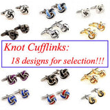 Metal Knot Cufflink Cuff Link 2 Pairs Set
