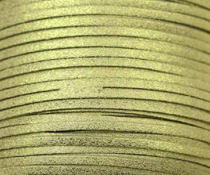 Grass Green Glitter Metallic Faux Leather Suede Cord 3mm