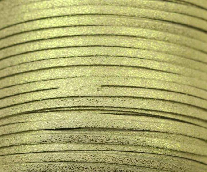 Grass Green Glitter Metallic Faux Leather Suede Cord 3mm