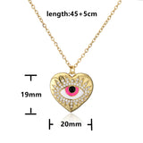 HECHENG Lucky Eye Pendant Necklace CZ Evil Eyes Long Chain Necklace Women