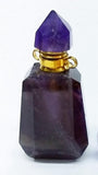 Amethyst Stone Perfume Bottle Pendant Necklace Essential Oil Diffuser