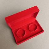 Dragon & Phoenix Flocking Bracelet Box Wedding Knot Clamshell Bell Pair Box