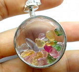 Natural Stone Quartz Crystal Turquoises Gravel Stone Pendant