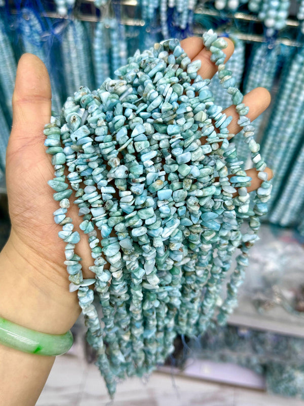 Larimar Faceted Round Rondelle Chip Coin Disc Beads 5-8mm
