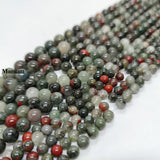 Natural Africa Bloodstone Beads 6-10mm Smooth Round Stone DIY Bracelet Necklace