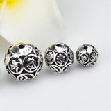 Thai Silver Om Mani Padme Hum Spacer Beads DIY 925 Sterling Silver 6-10mm