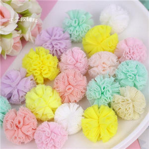 15mm Korea Lace Ball DIY Gauze Elastic Flower Pompoms Craft Plush Mesh Pendant