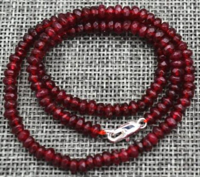 Faceted Red Garnet Stone Necklace 18''