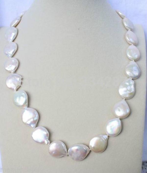 Elegant AA+ 12-13mm Coin Pearl Necklace
