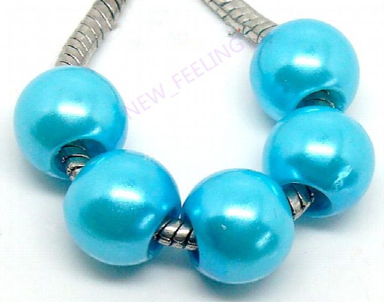 100 PCS Pearl European Beads Fit Bracelet Necklace ACB2