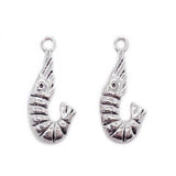 100 pcs Alloy Shrimp Pendant Jewelry Accessories 27x12mm DIY Earrings Necklace