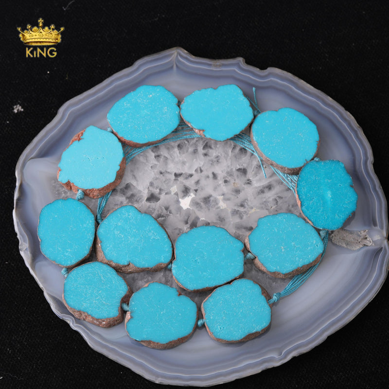 Natural Turquoises Stone Slice Spacer Loose Beads For DIY Pendant Necklace
