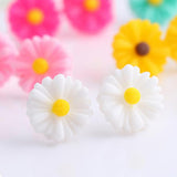 300pcs Resin Daisy Cabochons - Pastel & Bold Tropical Colors Mix - 8mm-26mm