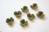23mm Flocking Cartoon Flowers Resin Beads DIY Jewelry Earrings Pendants
