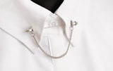 Metal Collar Brooch Chain Tassel Suit Pin Wedding Jewelry