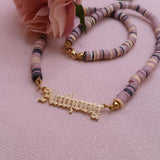 Boho Butterfly Name Necklace Colorful Clay Bead Women Necklace 2021