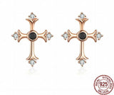 Asymmetrical Star Moon Earrings Crystal Charms Studs