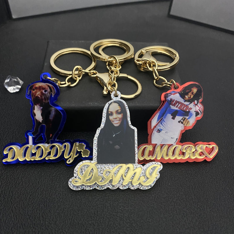 Custom Photo Acrylic Keychain Family Accessories