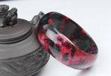 Pink Red Peach Blossom Jades Women Bangle Bracelet Luck 58-62MM