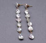 Baroque Pearl Silver Earrings Exag Gerated Long Fine Jewelry