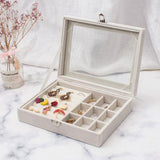Velvet Jewelry Box European Organizer Case Makeup Ring Necklace Showcase