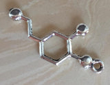 50pcs Silver Dopamine Molecule Charm Pendant for Necklace Making