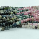 Mamiam Tourmaline Faceted Rondell Beads 2.8x3.8mm