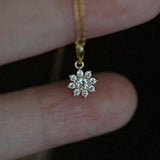 925 Sterling Silver Zircon CZ Flower Choker Necklace for Women
