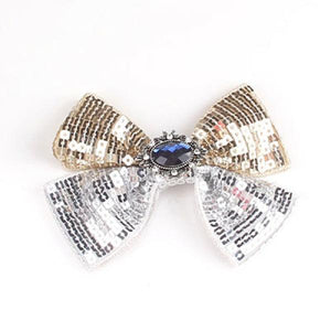 SUQI Women Shining Bow Brooches Rhinestone Vintage Hair Decoration