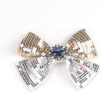 SUQI Women Shining Bow Brooches Rhinestone Vintage Hair Decoration