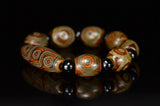 Tibetan Nine Eyes and Three Eyes Dzi Beads Bracelet