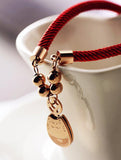 Red Rope Lucky Cat Bracelet Titanium Steel Valentine Gift