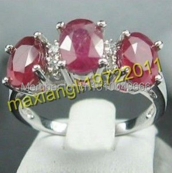 Pink Stone Crystal Ring Size 8-10#