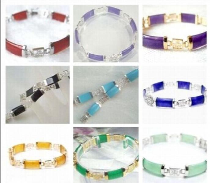Plated Nature Jade Bracelet 9 COLOUR CHOICE