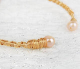 Baroque Freshwater Pearl Bracelet Hand Woven 14k Gold Injection Jewelry