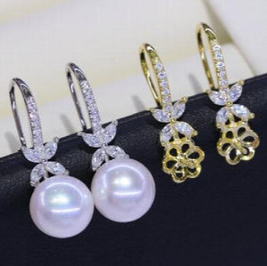 S925 Sterling Silver Pearl Earrings DIY Accessories