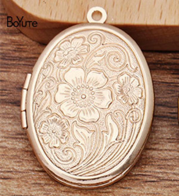 BoYuTe 23*29MM Oval Photo Locket Pendant Vintage Jewelry