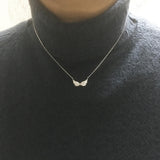 925 Silver Fairy Angel Wing Necklace Zircon Butterfly Pendant Gift