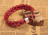 10 Red Lot Surfer Double 6mm PU Leather Bracelet Men's Cuff