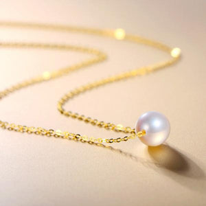 925 Silver Round Freshwater Pearl Pendant Necklace for Women