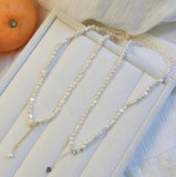 Baroque Irregularity 6-7mm Pearl Necklace 925 Sterling Silver Clasp