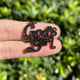 5pcs Zircon Pave Tag Pendant Charm for God's Girl, Party Gift Jewelry