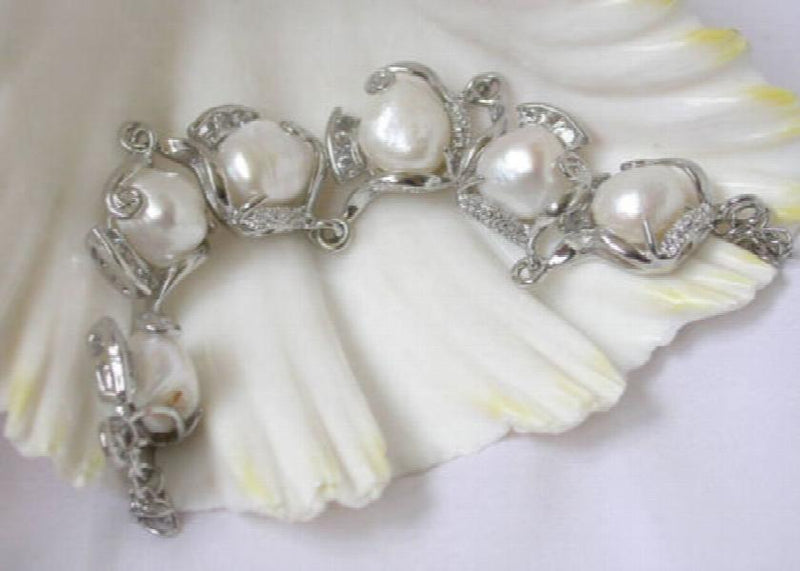 Noble- n1495 12mm baroque pearls bracelet bangle