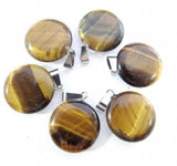 50pcs Natural Sand Stone Crystal Agates Round Pendants for Jewelry Making