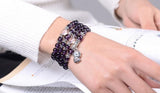 Purple Crystal Zodiac Bracelets Year Beads for Men Women